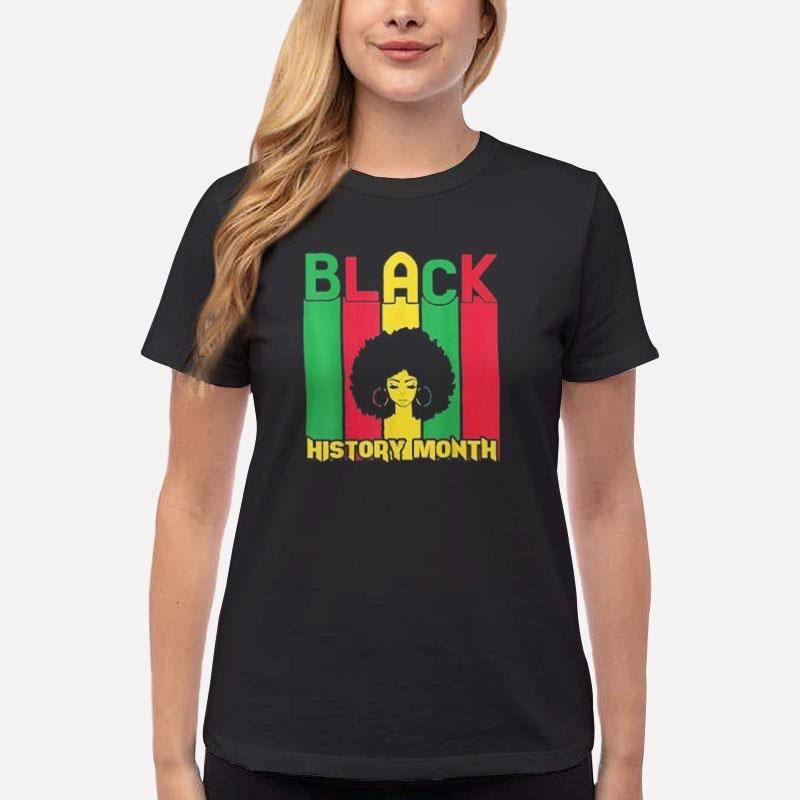 Women T Shirt Black Black History Month Afro Girl African Pride Shirt