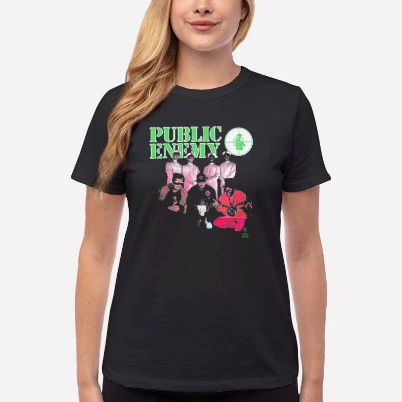 Women T Shirt Black Retro Public Enemy American Hip Hop T Shirt