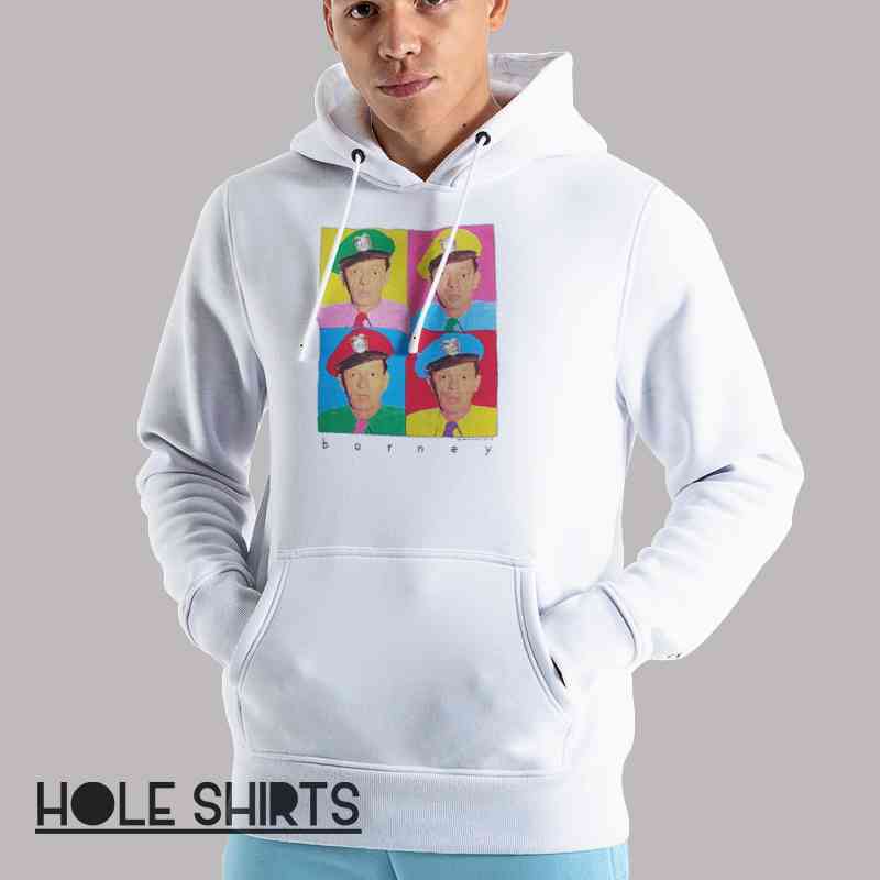 Vintage Color Portrait Barney Shirt Unisex Hoodie White