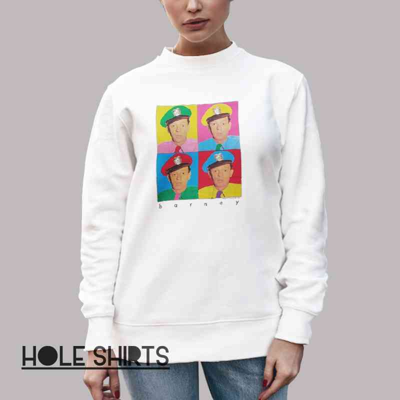 Vintage Color Portrait Barney Shirt Unisex Sweatshirt White