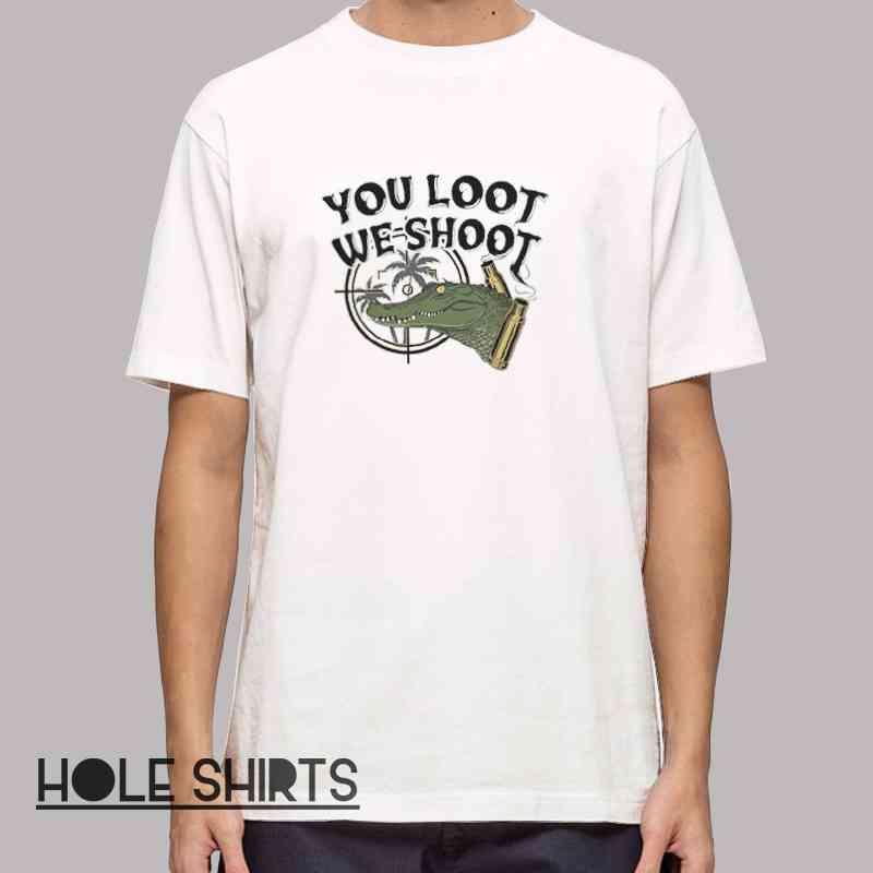 Alligator graphic t-shirt featuring bold warning-style slogan with cartoon gator design, humorous southern novelty tee for outdoor lifestyle fans, meme lovers, and casual streetwear style.