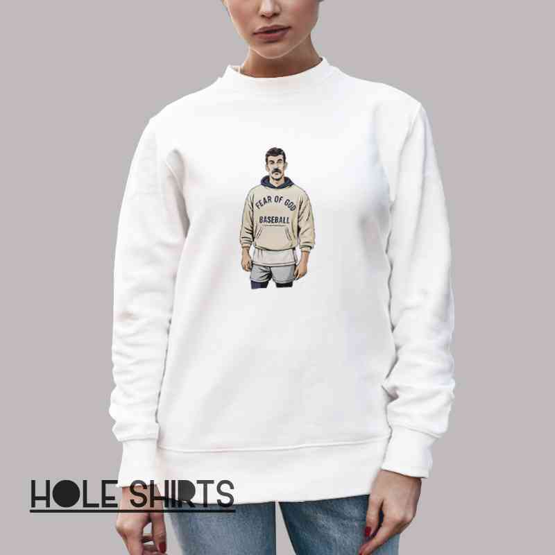 Funny Cartoon Mustache Bryce Harper Shirt Unisex Sweatshirt White