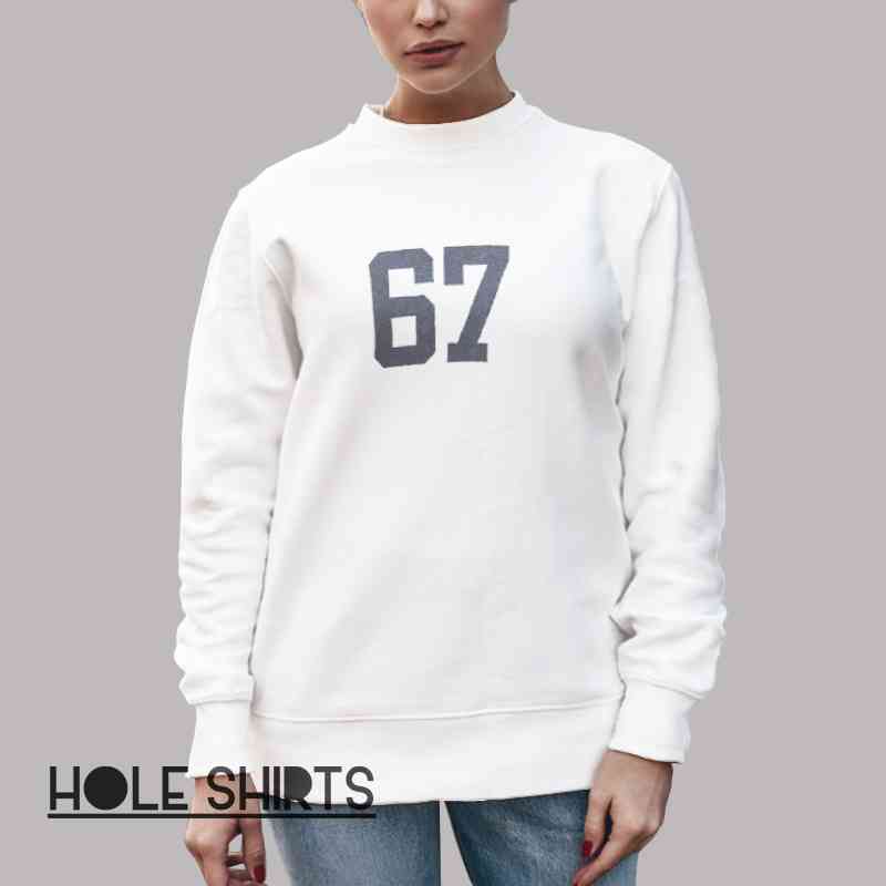 Number Graphic Merch 67 Aritzia Shirt Unisex Sweatshirt White