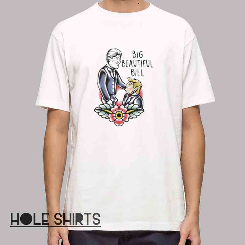 Funny political parody t-shirt featuring “Big Beautiful Bill” meme design, humorous election satire shirt for political humor fans, meme lovers, and bold statement graphic apparel.