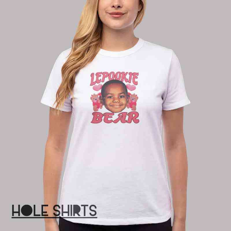 Funny Cute Face Lepookie Bear Shirt Women T Shirt White