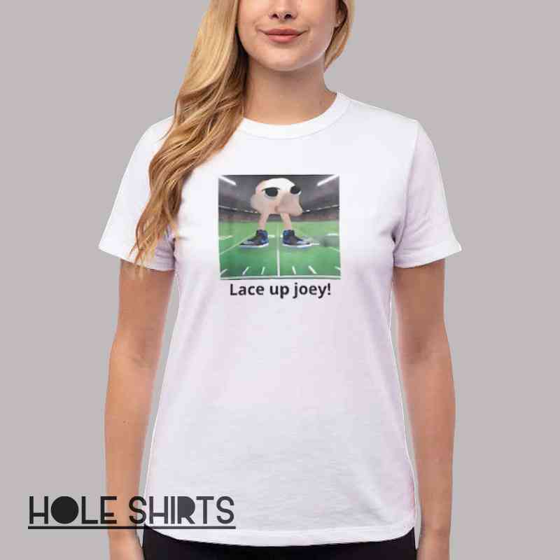 Lace Up Joey Meme On Football Field Shirt Women T Shirt White