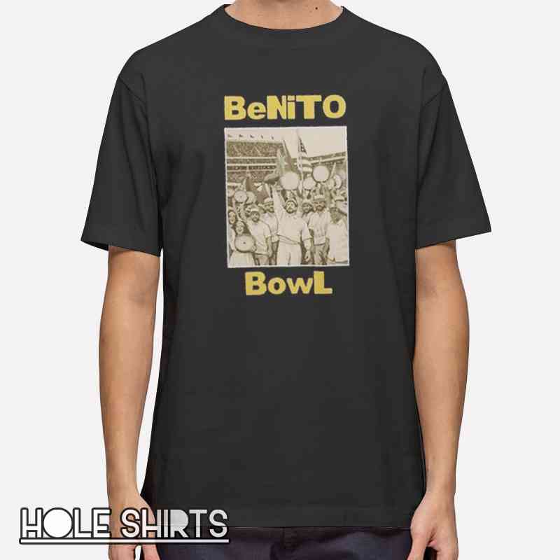 Retro Crowd Benito Bowl shirt with vintage sports style graphic, nostalgic crowd design, football fan apparel, retro aesthetic tee, classic game day t-shirt