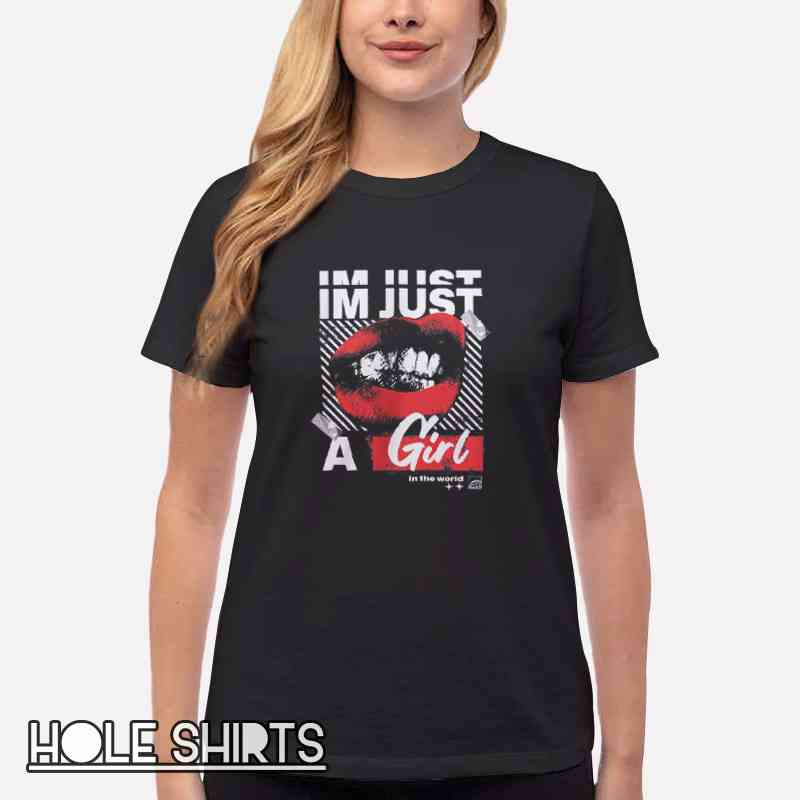 Retro Im Just A Girl In The World Shirt Women T Shirt Black