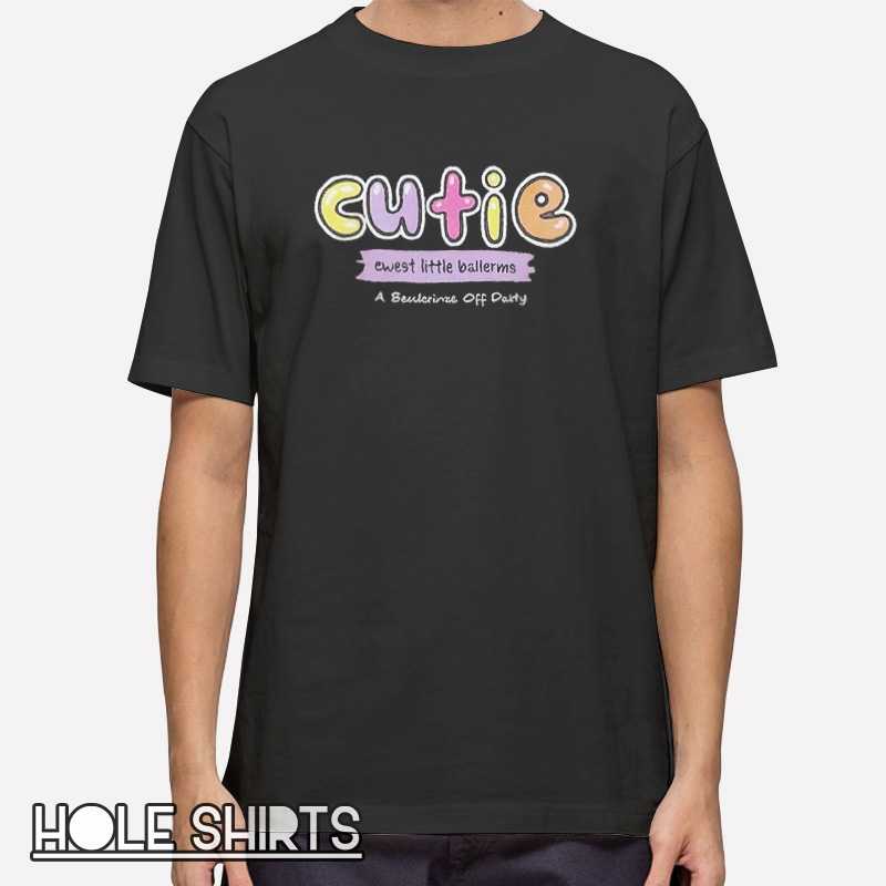Funny Text Color Cutie Shirt with playful typography graphic design, cute humor tee, colorful aesthetic t-shirt, trendy internet slang apparel, fun casual graphic shirt