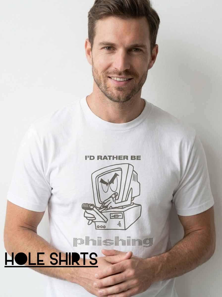 Retro I'd Rather Be Pishing Sarcastic Computer Shirt Retro I'd Rather Be Pishing Sarcastic Computer Shirt