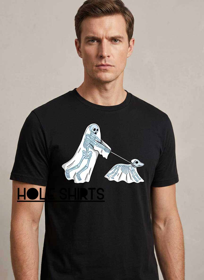 Vintage Ghost Walking Dog Halloween Shirt Vintage Ghost Walking Dog Halloween Shirt